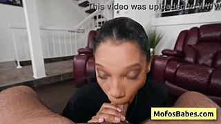 Oh, Eden West loves sucking that monster white cock deep in her black cunt!