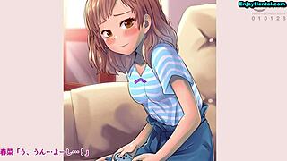 A character patiently waits for their turn in the anime series