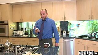 Petite stepdaughter Giselle Leon drilled hard by her twisted stepdad in secret.