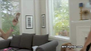 Bffs going wild with techno titties sucking the dj, damn hot! 🔥