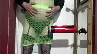 Ever seen a shy crossdresser enjoy machine masturbation? Dive into this homemade thrill in part 4.