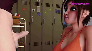 3D animated brunette futanari gets her ass fucked hard