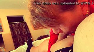 little red riding head sucking cougar in fishnets