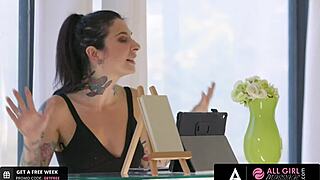 all girl massage - ebony masseuse has a sudden thirst for her sexy customer