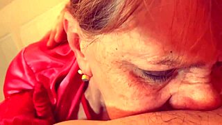 little red riding head sucking cougar in fishnets