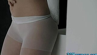 Blonde babe solo toying with natural tits and erotic toys