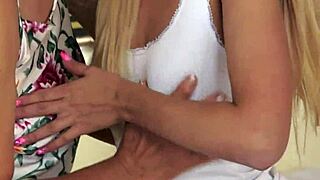 European Mature Grandmother Shares Close-Up Moments With Small-Tits Young Woman In Intimate Setting