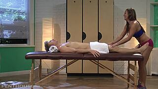 Athletic Babe Mia Lelani Fucked Doggy Style, Jizz Splashed on Her Fake Tits