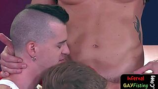 twinks eagerly suck master's cock before taking a rough fist