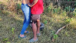 Hell yeah, big ass student slammed hard in forest standing doggystyle!