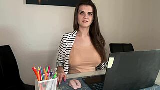 stepmother explodes with huge cum when caught by stepson in act