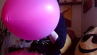 I love this Italian milf cumming on balloons, all wet.