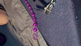 Christmas Striptease with Clothes Ripped and Thong Exposed