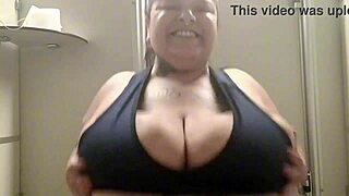 Mary Jhuana, A Brunette BBW, Flashes In The Gym Bathroom