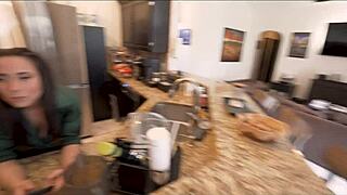 My latina stepmom finally gives me what I want, intense sex and orgasm with handjob.