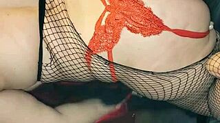 Christmas Striptease with Clothes Ripped and Thong Exposed