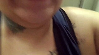 Mary Jhuana, A Brunette BBW, Flashes In The Gym Bathroom