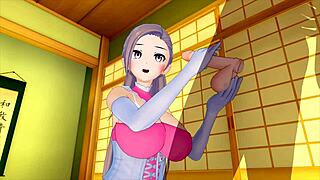 cute girl in maid costume rides big cock hard in 3d hentai