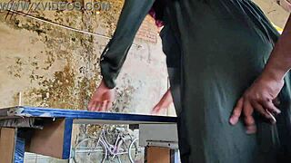 Fucking a stunning Spanish babe in tight dress at abandoned building!