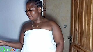 He enjoys watching me with his stepmother in wet ebony fucking