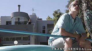 sensual shemale natalie mars seduces big dick pool guy