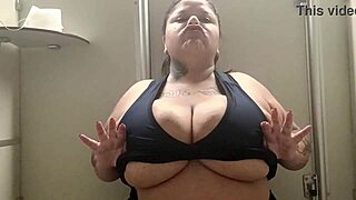 Mary Jhuana, A Brunette BBW, Flashes In The Gym Bathroom