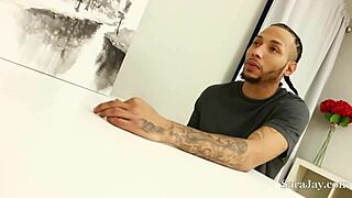 WHOA! BIG BUTT BOSS SARA JAY MILKS EMPLOYEE'S HARD DICK FOR CUM!