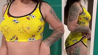 Creamy Orgasm in Pantyhose and Panties Bent Over