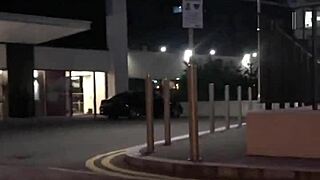 Chubby lady in miniskirt enjoys attention.