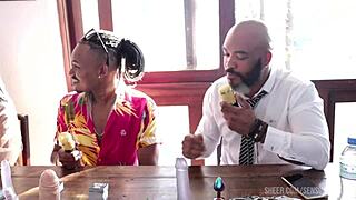 Casal Black RJ Stuns in Sheer Red at Santa Caliente.