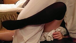 just a casual lick under that maid skirt on the sofa.