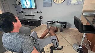 indian stripper giving sexy lap dance?