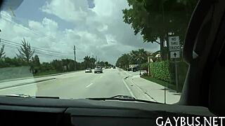 Gay hunk in crossdressing contest gives blowjob to win