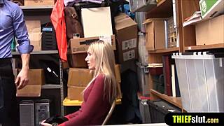 fucking blonde shoplifter teen in front of stepsis