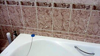 pissing pussy compilation of milf urinating in bath with close-up fetish