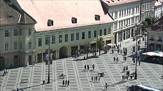 Top view of sibiu romania from european tourist