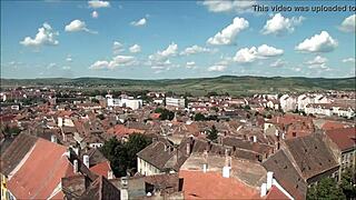 A bird’s eye view of Sibiu, Romania
