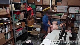 Russian teen caught in rough amateur action with police trio.