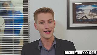 Blonde guy sucking big cock in the office – hot or not?