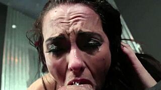 Hey, wanna see this restrained brunette get roughly throat-fucked hard?