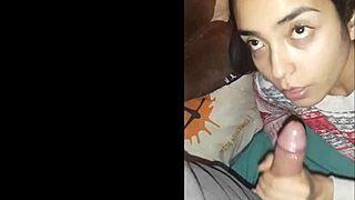 Sexy Latina Sucks Huge Cock With Small Tits!