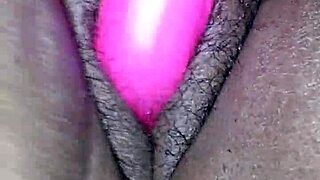 Miss Chocolate Squirt Plays with Dildo