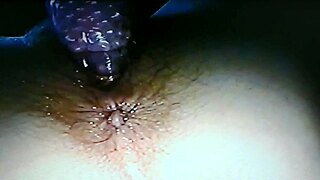 Old blindfolded wife gets fucked with a toy