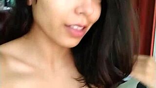 Sexy Latina Sucks Huge Cock With Small Tits!