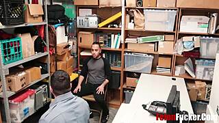 Young gay felon feels intense pleasure as cop fucks him bent over.