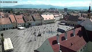 A bird’s eye view of Sibiu, Romania