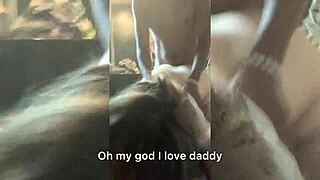 White brunette teen gags and moans for BLM during intense interracial doggystyle.