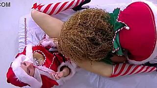 nadia white spanks nins rivera for a naughty christmas surprise