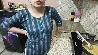 Hot housewife seduces stepson for rough kitchen sex