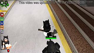 In the Whoreblox Game, the Gangbang Moment Begins with Intense Banging and Cumshots